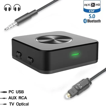 Bluetooth 5.0 Aptx HD LL Latență Scăzută Transmițător Receptor Wireless A2DP Toslink Optic SPDIF RCA Aux Stereo de 3,5 mm Adaptor TV
