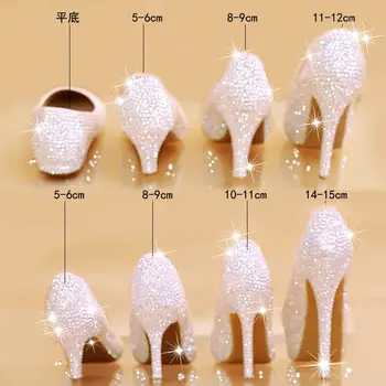 Femei pantofi de nunta tocuri inalte Pompe Bling Cristal Stralucitoare Doamnelor rochie de Petrecere pantofi 2020 New sosire moda Superficial de Mireasa