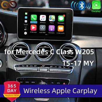 Sinairyu Aftermarket Wireless OEM Apple CarPlay, Android Auto Oglinda Retrofit Mercedes C Class W205 GLC X253 15-19 NTG5 Masina Juca