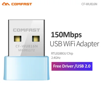 Free Driver 2.4 G Wireless Adaptor WiFi COMFAST CF-WU816N 150Mbps Mini USB WiFi Adaptor pentru Suport Laptop cu Windows XP/7/8/8.1/10