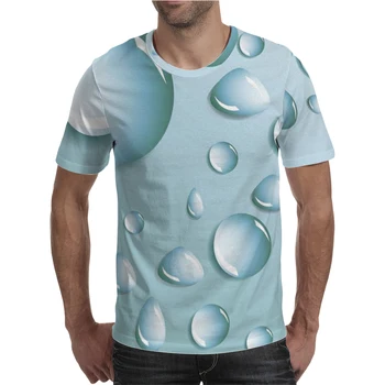 Barbati Haine Barbati Populare Tricou Maneca Scurta 3D Imprimate tricou Unic Picătură de ploaie tricou Vrac O-gât Vara