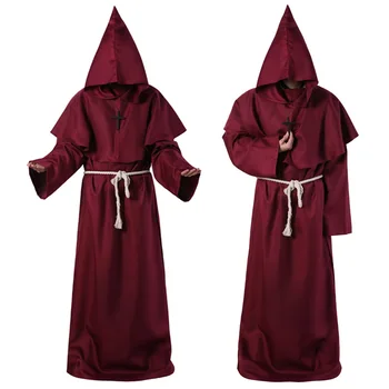 Unisex Halloween Roba cu Gluga Pelerina Costum de Ciuma Doctor Cosplay Călugăr Costum Adult Rol de Decorare de Îmbrăcăminte C34143AD