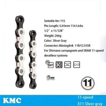 KMC Original Lanț de Bicicletă X11.93 118L 11 22 33 de Viteză Lanț de Bicicletă Pentru MTB Muntain Biciclete Road Biciclete Piese Cu Cutie Butonul Magic