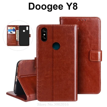 Transport gratuit Pentru Doogee Y8 Caz Portofel din Piele Portofel Caz de Telefon Pentru Doogee Y8 Flip Cover Silicon Caz Stand Cu suport Card