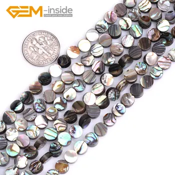 Moneda 6mm - 14mm Naturale Abalone Shell Bijuterie de piatra Flatback Liber Margele DIY Pentru a Face Bijuterii De 15