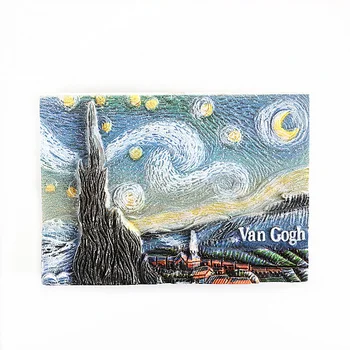 Pictura Van gogh frigider magneți de frigider magnetic lume pictura celebra opera de arta de floarea-soarelui cerul înstelat 3d de colectare cadouri
