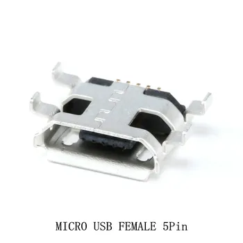 100buc Micro USB B 5pin tip de 0,8 mm Conector de sex Feminin Pentru Telefonul Mobil Mini USB Conector Jack 5pin de Încărcare Priză Patru picioare plug