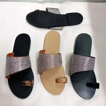 Moda Bling Diapozitive Stras Femei Papuci De Vara Flip Flops Cristal Diamond Beach Sandale Pentru Femeie Pantofi Casual În Aer Liber, Papuci De Casă