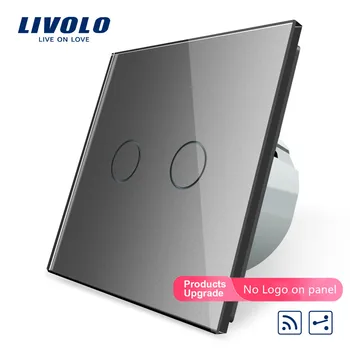Smart Home Livolo Standard UE Atingere Întrerupător la Distanță, Cristal Alb Panou de Sticlă, 2Gang 2Way,Comutator de Lumină VL-C702SR-1/2/3/5