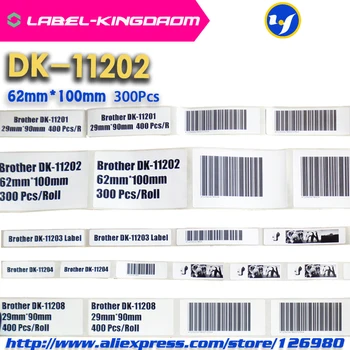 5 Refill Role Compatibile DK-11202 Eticheta 62mm*100mm 300Pcs Compatibil pentru Brother Imprimantă de Etichete Hârtie Albă DK11202 DK-1202