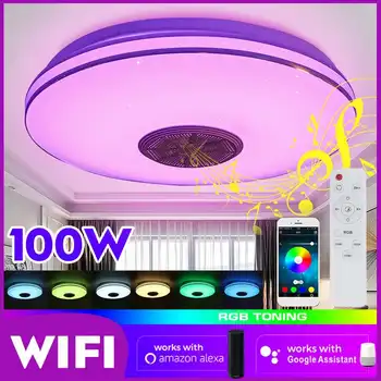 100W WiFi APP Inteligent de Control RGB Dimmer LED Lumina Plafon de Muzică bluetooth Lumina Montare pe Suprafață Tavan Lampa Iluminat Acasă
