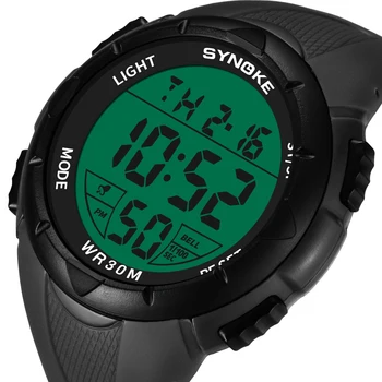 SYNOKE Ceas Pentru Bărbați în aer liber Sport Multifunctional rezistent la apa Curea de PU LED Ceasurile Chrono Ceas Digital Reloj Hombre