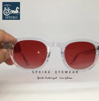 SPEIKE Personalizate rosu epocă ochelari de soare Johnny Depp Lemtosh stil retro ochelari de soare pot fi miopie ochelari de soare 44/46/49MM
