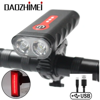 8000LM 2*XML L2 Biciclete lumina IP65 Impermeabil Multi-funcție de Lumină Față de Încărcare USB Biciclete Lampa lanterna Lanterna