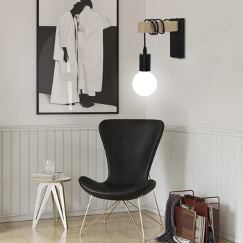 Stil concis Lemn Trepied Tranșee în Moderne Nordic Perete lampa pentru Noptiera Dormitor Interior Perete Lampă de Agățat