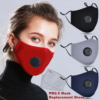 Masca de fata Femei Respirator Lavabile Refolosibile Măști de Gura + 2 buc Filtru de Carbon activ PM2.5 pentru Barbati Femei