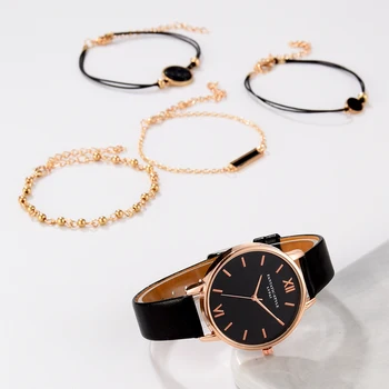2020 Doamnelor Ceasuri pentru Femei de Moda Ceas Set 5pcs din Piele Trupa Cuarț Ceasuri Femei Ceasuri Ceas uita-Te Dames Horloge