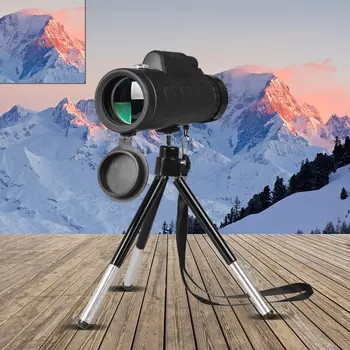 40X60 Telescop Monocular cu Unghi Larg HD Night Vision Prisma Aplicare Cu Busola Telefon Clip Trepied Portabil în aer liber Telescop