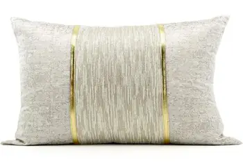 Moderne de lux lumina alb dungi aurii față de pernă spătar față de pernă jacquard talie pernă acoperă