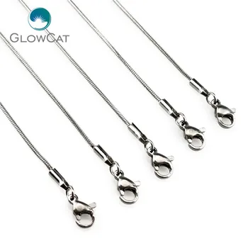 5pcs/lot Varisized Curcubeu de Culoare Argint 1,2 mm din Oțel Inoxidabil Lanțuri de Șarpe Colier de Link-ul Lanț de Luare de Bijuterii
