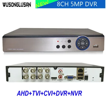CCTV H. 265 DVR Recorder Video Xmeye 5MP 4MP 1080P 8 Canale 5 in 1 DVR Hibrid pentru TVi CVI Camere IP P2P Onvif HDMI, Ieșire Vga