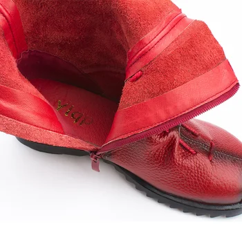 LAKESHI 2020 Noua din Piele pentru Femei Cizme Plate Papuceii Moale piele de Vacă Pantofi pentru Femei de Moda Fermoar Glezna Cizme femei zapatos mujer