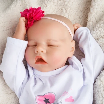 RBG Renăscut Baby Doll 17 Inci Realiste Nou-născut Doarme Ochi-Închis Copilul Vinil Moale Papusa Reborn Cadou Copil Jucărie pentru Copii