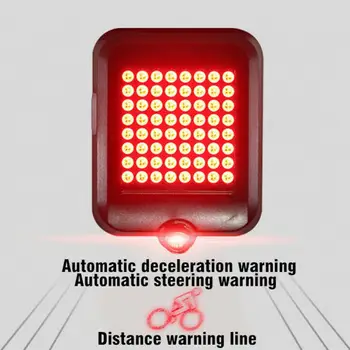 64 LED-uri Automate Indicator de Direcție Lumini pentru Biciclete Inteligent de Inducție de Direcție de Siguranță Avertizare, semnalizare Lumina Ciclism Stop