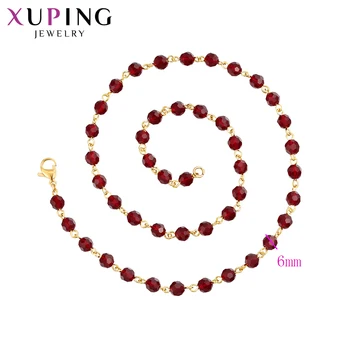 Xuping Moda Pur Placat cu Aur de Culoare de Înaltă Calitate Nouă Sosire Roșu Șirag de mărgele Colier Bijuterii pentru Femei, Cadouri de Craciun 45509