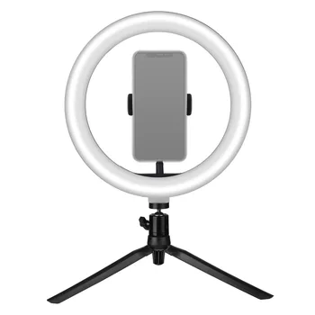 Fotografie l-a determinat Selfie RGB Inel de Lumina de 26cm Cu trepied fără Trepte de Iluminare Reglabile Cu Cradle Cap Pentru Machiaj Video Live Studio