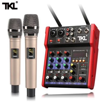 TKL Audio Mixer UHF microfon Bluetooth Audio Mixer USB de Sunet DJ de Amestecare Consolă 4 Canale 48V Phantom Power