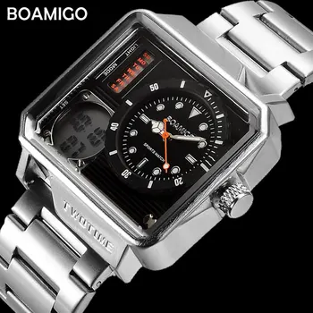 BOAMIGO Top Brand de Lux pentru Bărbați Ceas rezistent la apa 30m Auto Data Ceas Masculin Ceasuri Barbati Digital Casual, Ceasuri relogio masculino