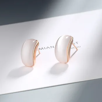 Argint 925 Piercing Opal Geometrice Farmec Stud Cercel Pentru Femei Cercei Bijuterii pendientes 2020 Oorbellen eh1160