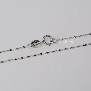 1mm masiv 925 sterling silver lux răsucite lanț colier cu silver spring si incuietoare de argint marca tag-ul, , 1 bucata
