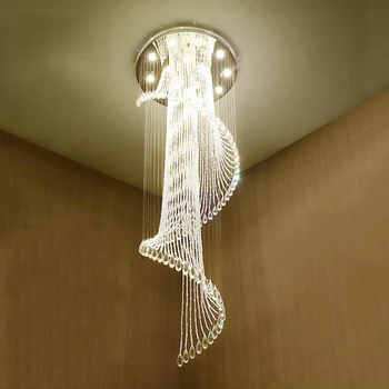 Manggic Cristal Cameră Lumini K9 Spirală K9 Cristal Candelabru Europene Moderne, Creative, LED Lampă Candelabru Hotelul Villa
