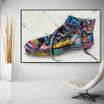 Graffiti Pantofi De Culoare Artă Populară Pantofi Arta Pictura Pe Panza Cuadros De Imprimare Poster De Imprimare Living Home Decor De Perete De Arta