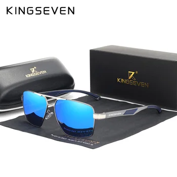 KINGSEVEN Brand 2020 Nou Polarizat ochelari de Soare Barbati Pătrat Cadru de Aluminiu de sex Masculin Ochelari de Soare de Conducere Pescuit Ochelari de Zonnebril N7719