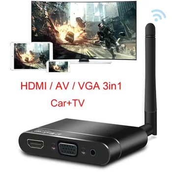Inteligent de Afișare Wireless HDMI AV Interfață 1920x1080P WiFi Display Receptor Pentru Smartphone-uri, Laptop-uri Masini de TELEVIZIUNE Antena Externa