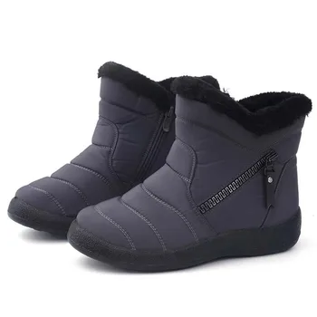 Femei Pantofi de Cald Ocazional Zăpadă Platforma Cizme de Iarna Impermeabil Tesatura de Bumbac cu Fermoar Femei Cizme de Iarna Femei Pantofi Botas Mujer