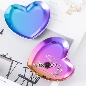 Dragoste inima în formă de bijuterii din oțel inoxidabil de stocare vas mic inel colier tavă de afișare desktop tava decor ornamente de dimensiuni mici