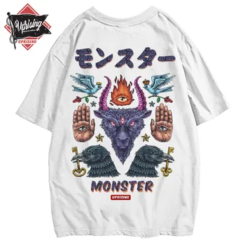 REVOLTA Monstru cu mânecă scurtă stradă brand de moda de personalitate comune hip-hop motocicleta T-shirt populare TRANSPORT GRATUIT