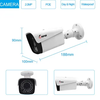 Portarul H. 265 4CH 1080P POE kit camera cu 2MP Exterior IP66 Camera IP P2P Onvif de Securitate Kit Supraveghere Mișcare Detecta APLICAȚIA Vedere