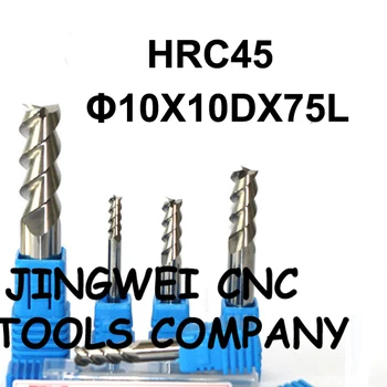 HRC 45 Carbură end mill pentru aluminum10X75mm lungime standard end mill pentru cupru