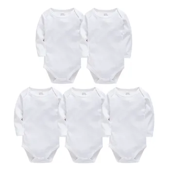 Honeyzone pentru Tripleți 5PCS Gol Haine pentru Copii Solid Complet Maneca Bumbac Costume de Corp Pentru Nou-născut Băieți Fete Pijamale bebe