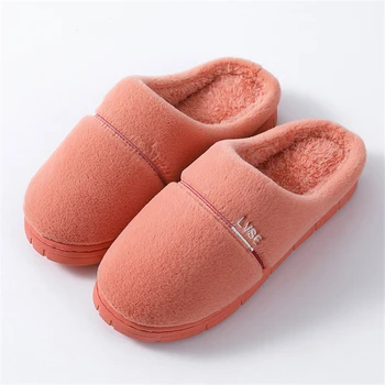 Catifea de Iarnă Acasă Papuci Barbati Solid Pantofi de Interior Non-Alunecare, Moale, de Pluș Cameră Papuci de Moda pentru Femei Dormitor Slide-uri de Zi cu Zapada