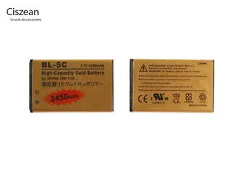 1x 2450mAh BL-5C BL5C BL 5C Aur Înlocuire Baterie + Încărcător Universal Pentru Nokia N71 N72 N91 N91 8G n-gage X2-01 X2-02 X2-05