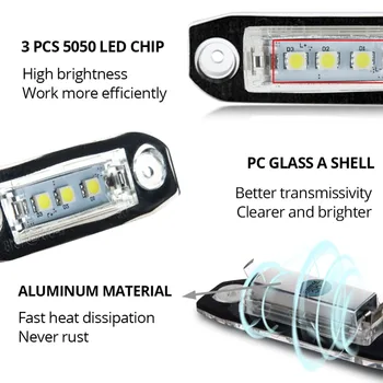 Avacom 2 Pc-uri Canbus LED Lampă Auto 12V Masina de Înmatriculare Lumini 6500K Alb Pentru Volvo S80 XC90 V60 S40 S60, XC60 C70 V50 V70 XC70