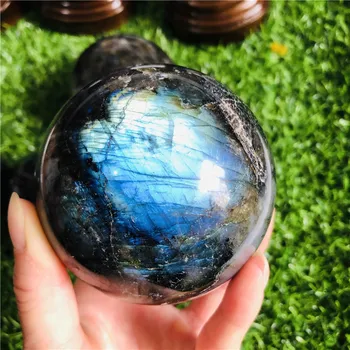 Naturale Galben albastru cuarț Labrador glob de Cristal Natural de vindecare Labrador piatra glob de cristal ca un cadou