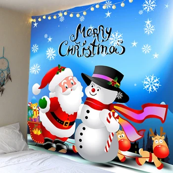 Petrecere de craciun tapiserie de perete art deco pătură cortina masă de picnic pânză agățat acasă decorare moș crăciun om de zăpadă
