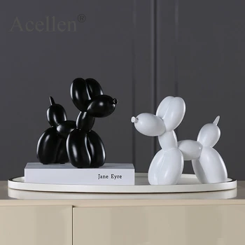 Matte Efect De Stralucire Balon Câine Meserii Rășină Sculptura Home Decor Modern Nordic Acasă Decorare Accesorii Cadouri Creative De Animale